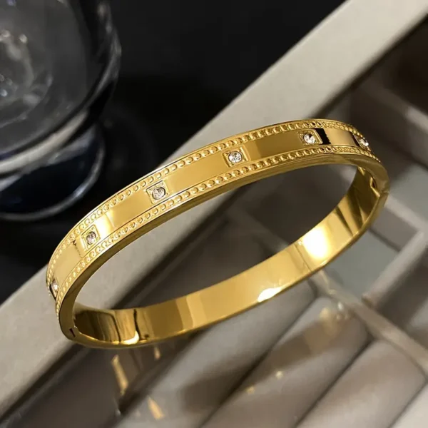 Elegant Stainless Steel Bracelet with Rhinestone Embellishments, Indian Style African Bangle, Wedding Jewelry, Gift for Her